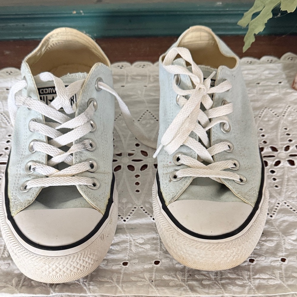 Converse Light Blue Low-Top Canvas Sneakers